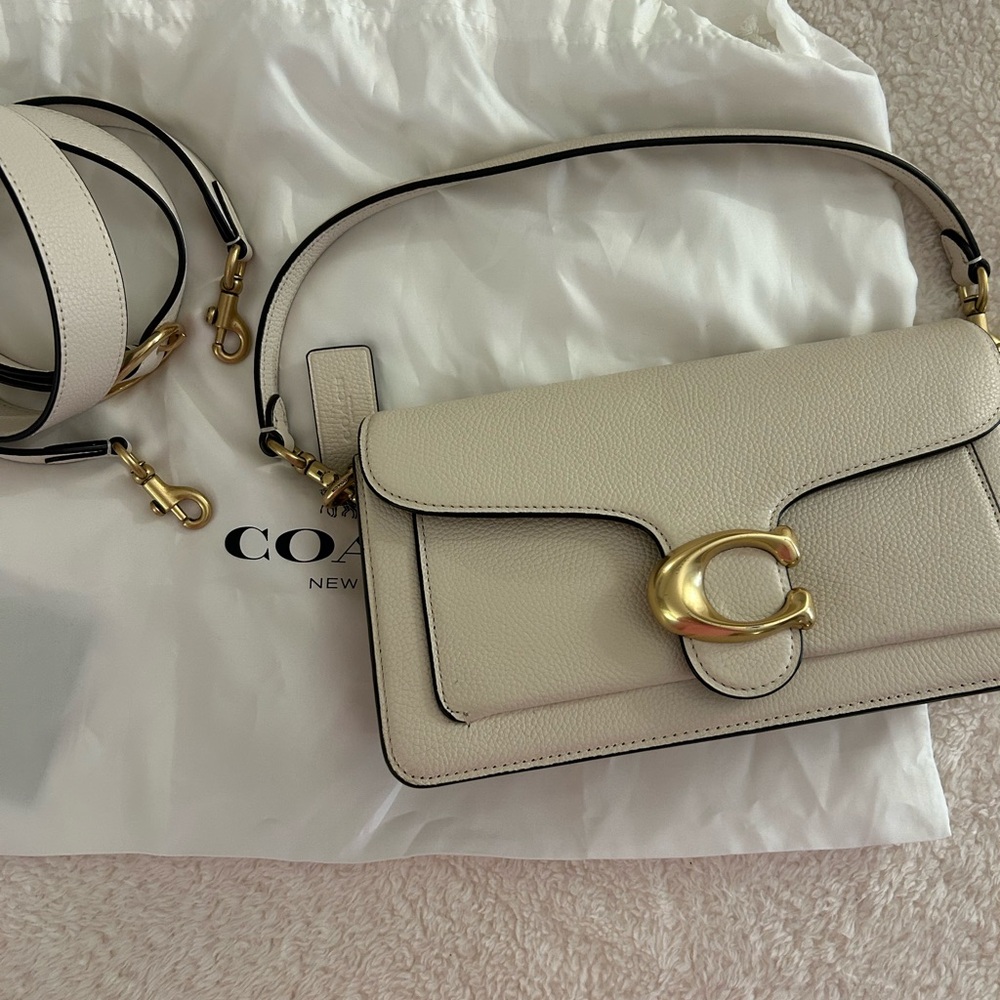 Coach Cream shoulder Bag with Gold Accents